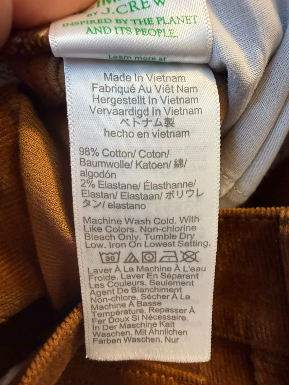 NWT J.‎ Crew Men's Corduroy Pants in Rich Chestnut Brown